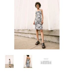 Eve Gravel Black and White Abstract Floral Shift Dress